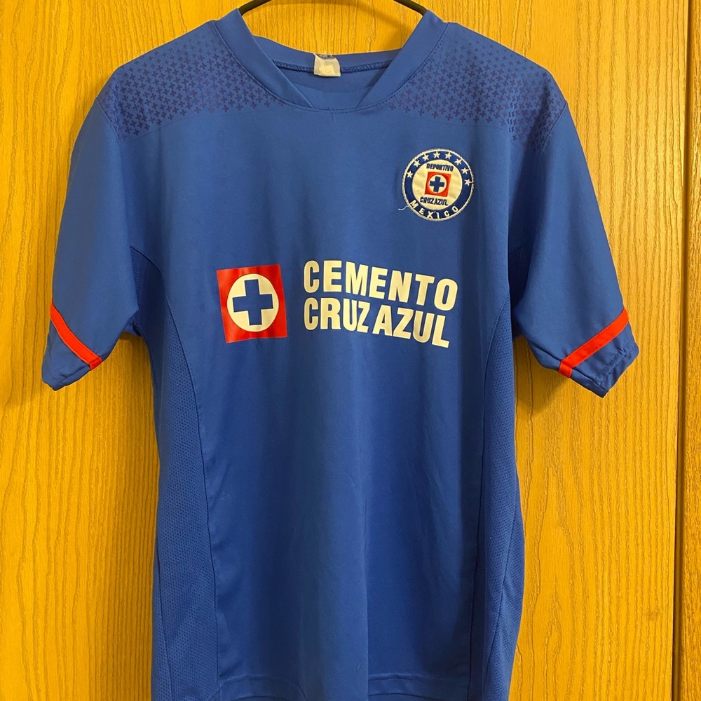 Cruz Azul Soccer Jersey Blue & Red Size Medium